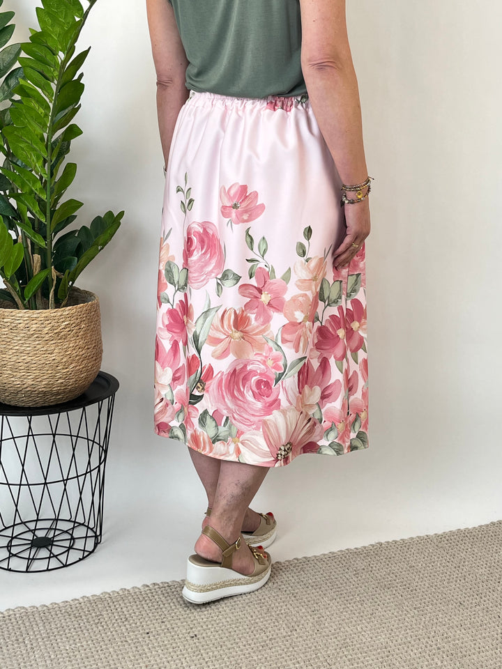 Midirock mit floralem Print, rosa von Bella Vita - Mode &amp; Lifestyle