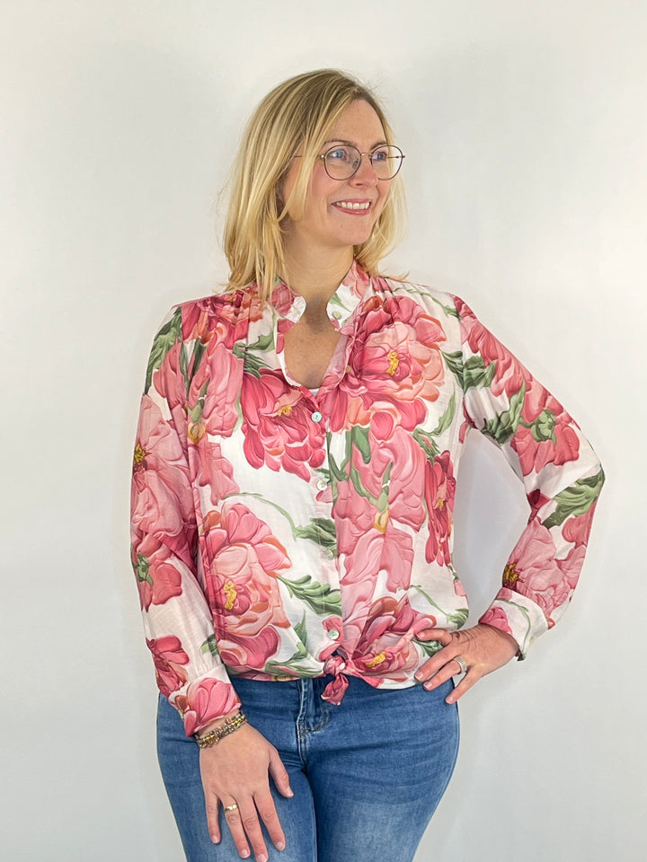 Druckbluse mit Stehkragen, floral von Bella Vita - Mode & Lifestyle