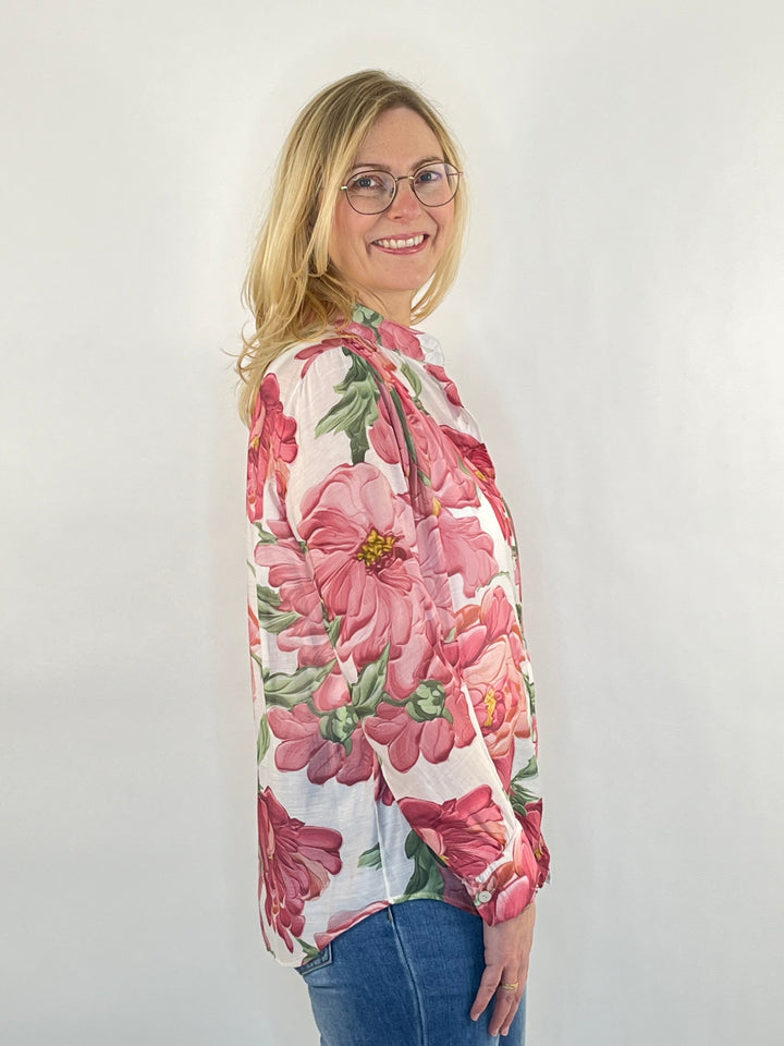 Druckbluse mit Stehkragen, floral von Bella Vita - Mode & Lifestyle