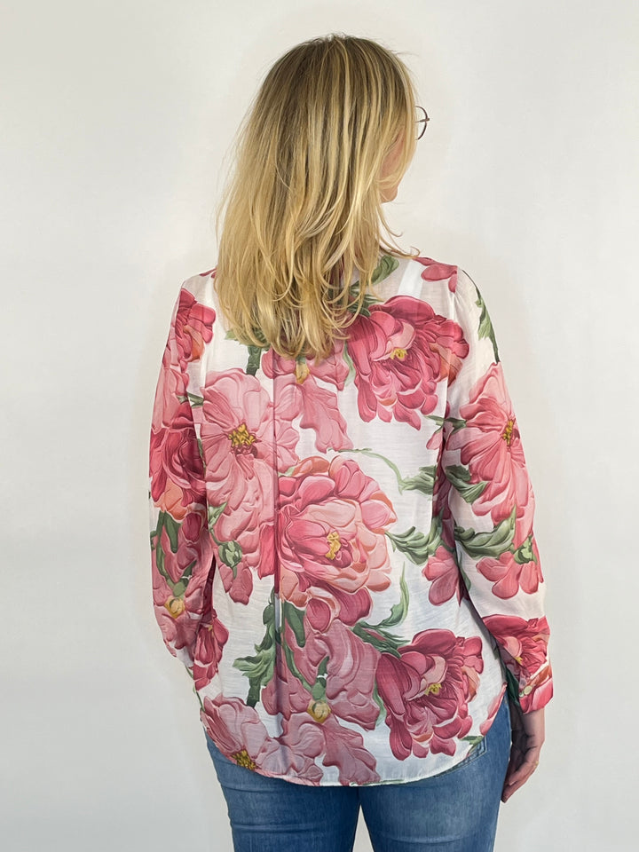 Druckbluse mit Stehkragen, floral von Bella Vita - Mode & Lifestyle