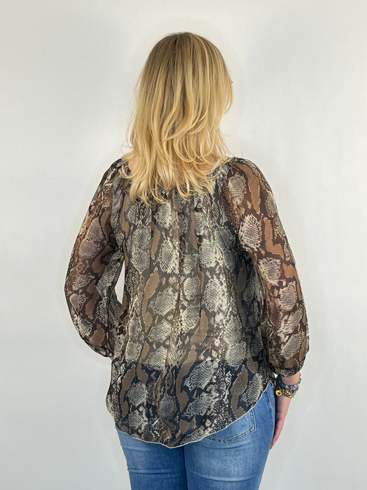 Tunika im Schlangenprint, braun von Bella Vita - Mode & Lifestyle
