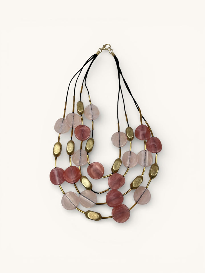 Collier mehrreihig, rosa-goldfarben von Bella Vita - Mode & Lifestyle
