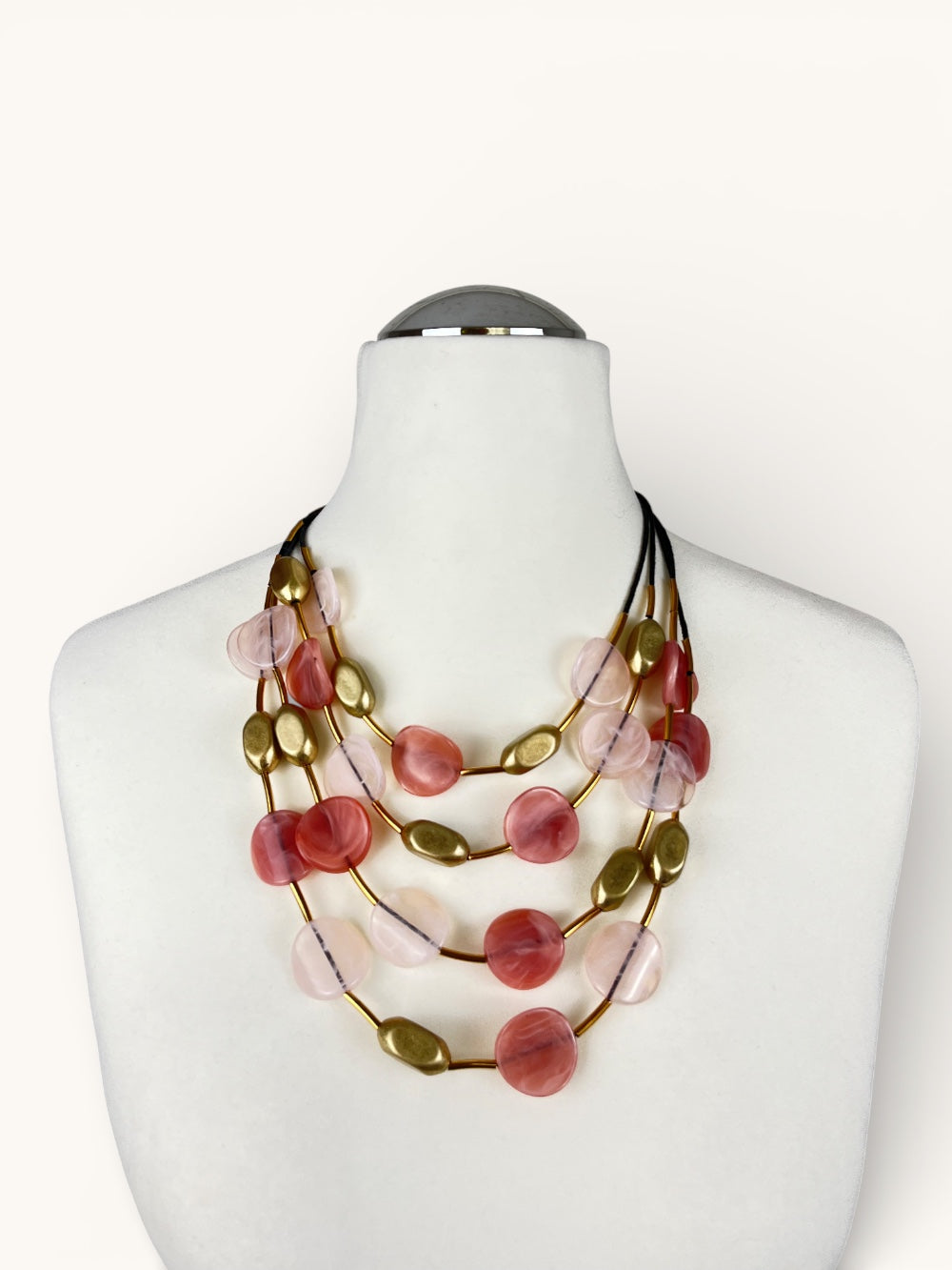 Collier mehrreihig, rosa-goldfarben von Bella Vita - Mode & Lifestyle