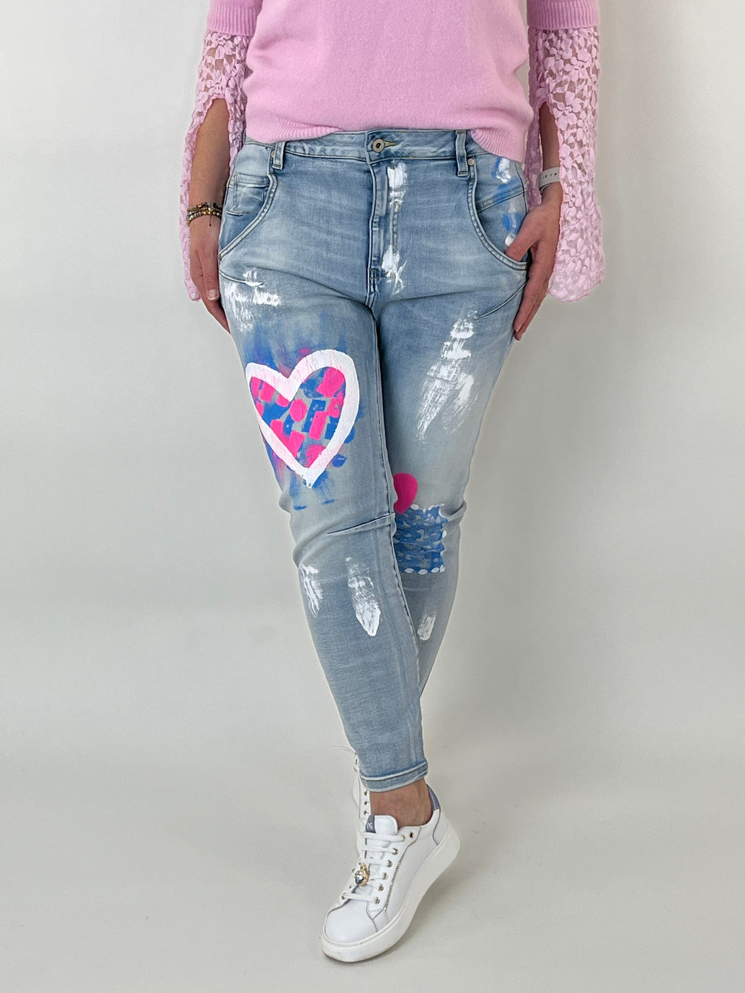 Jeans Hearts, blue denim von Bella Vita - Mode & Lifestyle