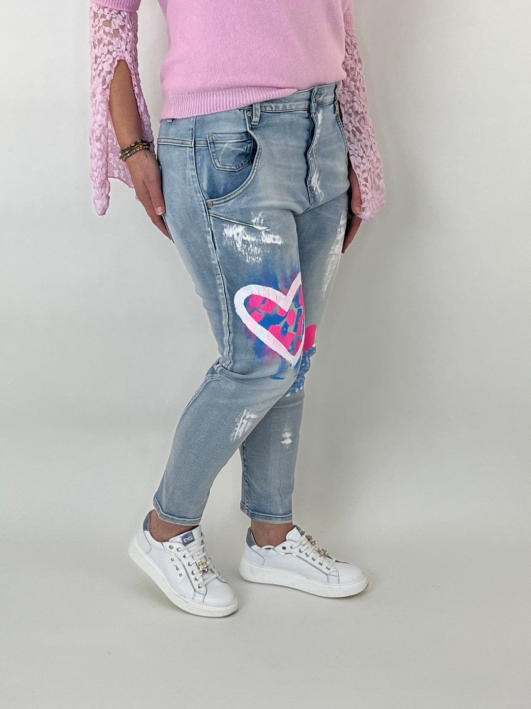 Jeans Hearts, blue denim von Bella Vita - Mode & Lifestyle