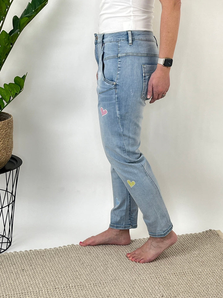 Jeans Colour Hearts, blue denim von Bella Vita - Mode &amp; Lifestyle