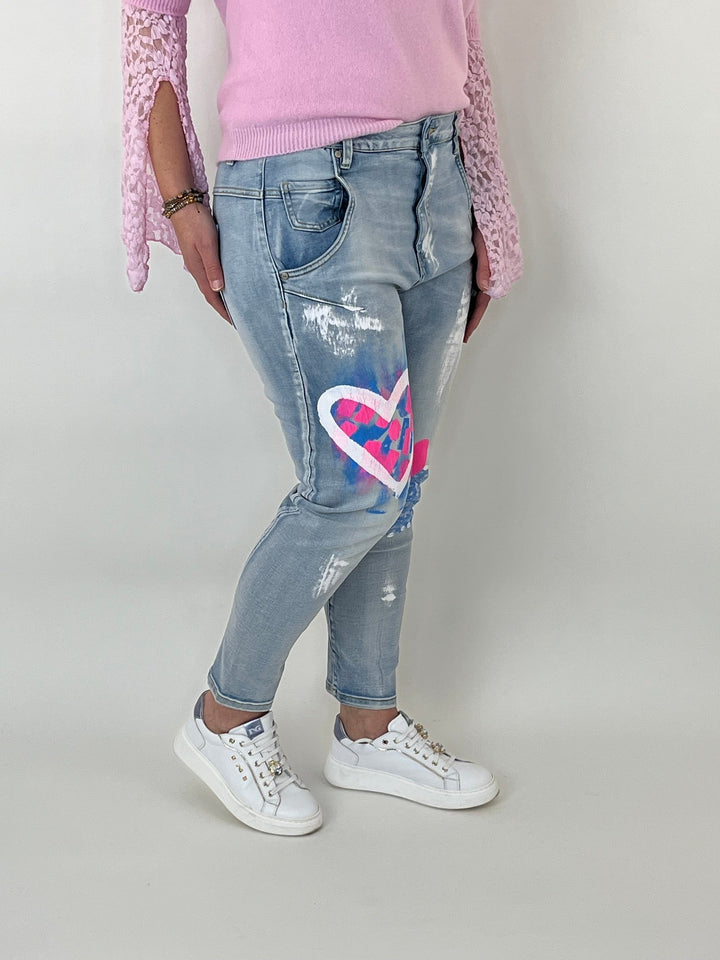Jeans Hearts, blue denim von Bella Vita - Mode &amp; Lifestyle