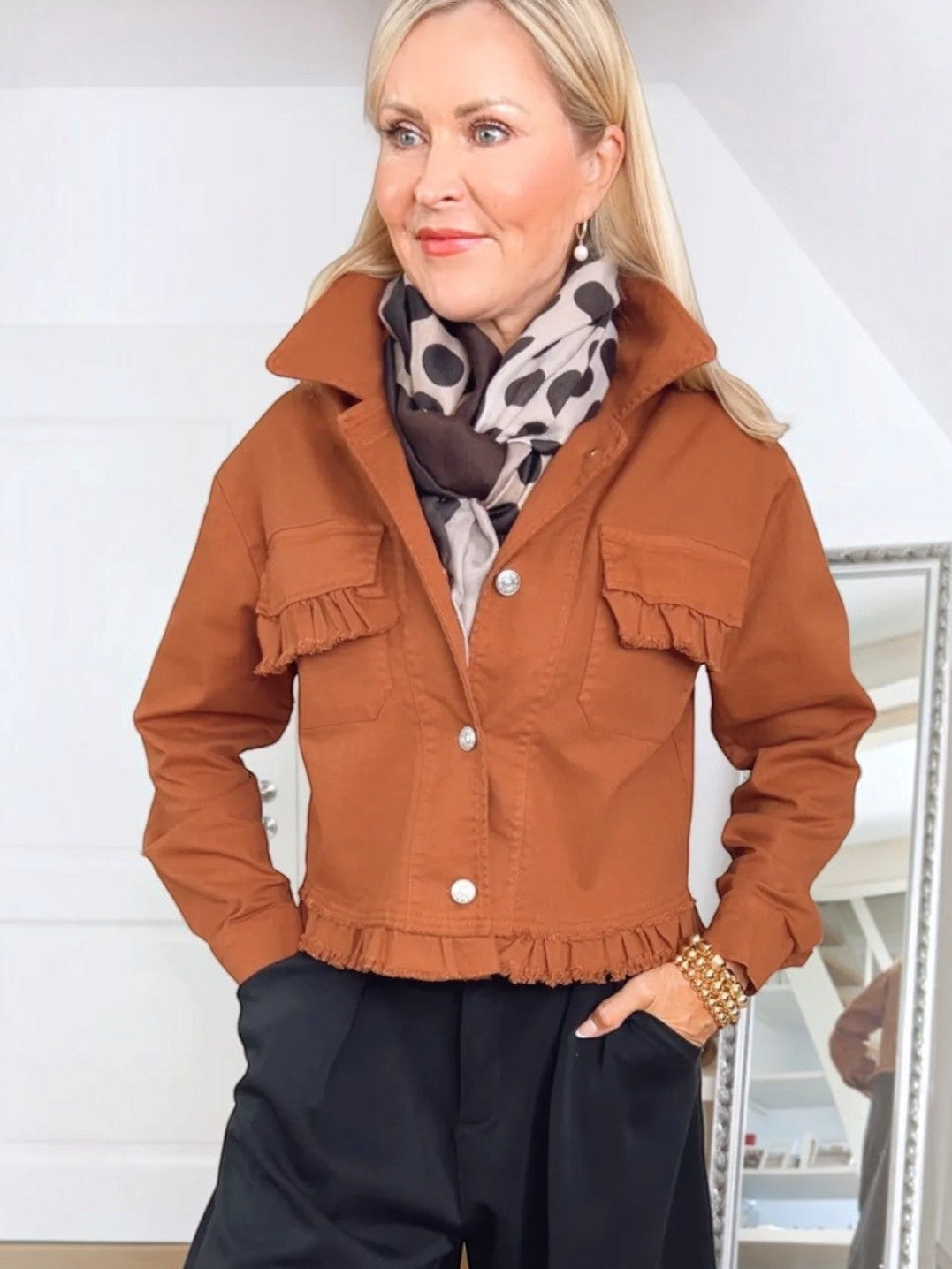 Jeansjacke Romantic, rostrot von Bella Vita - Mode &amp; Lifestyle