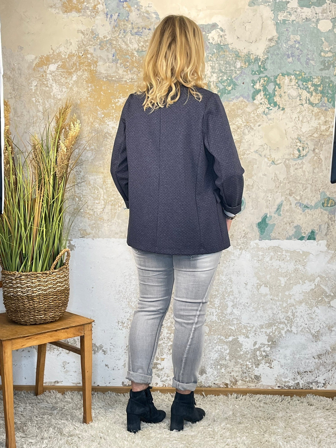 Jersey-Blazer gepunktet, marine von Bella Vita - Mode &amp; Lifestyle
