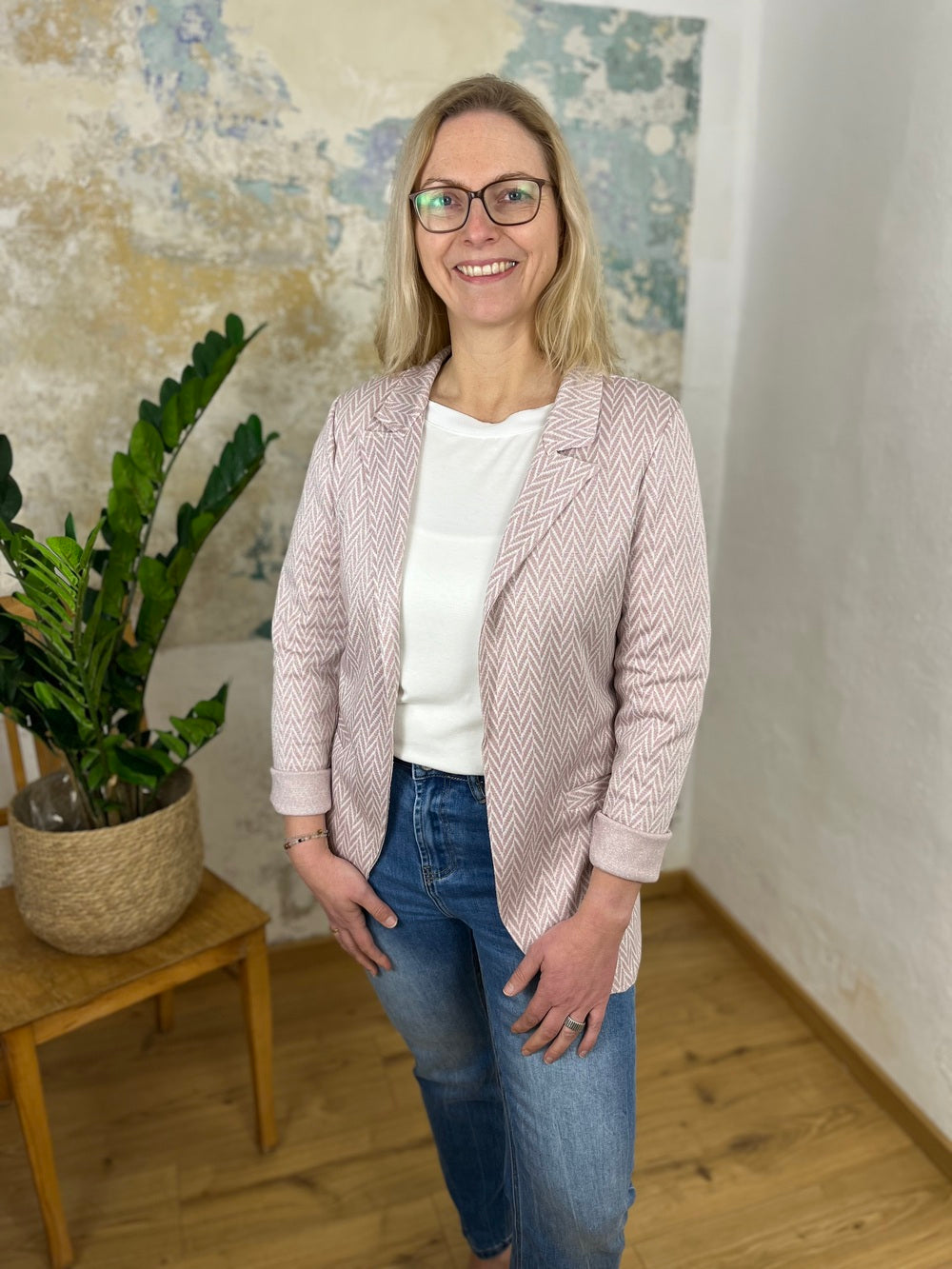 Jerseyblazer, Glitzer, grafisch von Bella Vita - Mode & Lifestyle