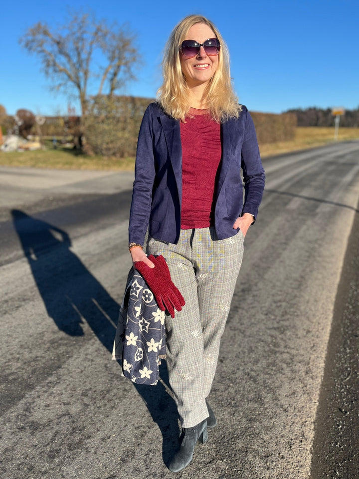 Karo-Hose bestickt von Bella Vita - Mode &amp; Lifestyle