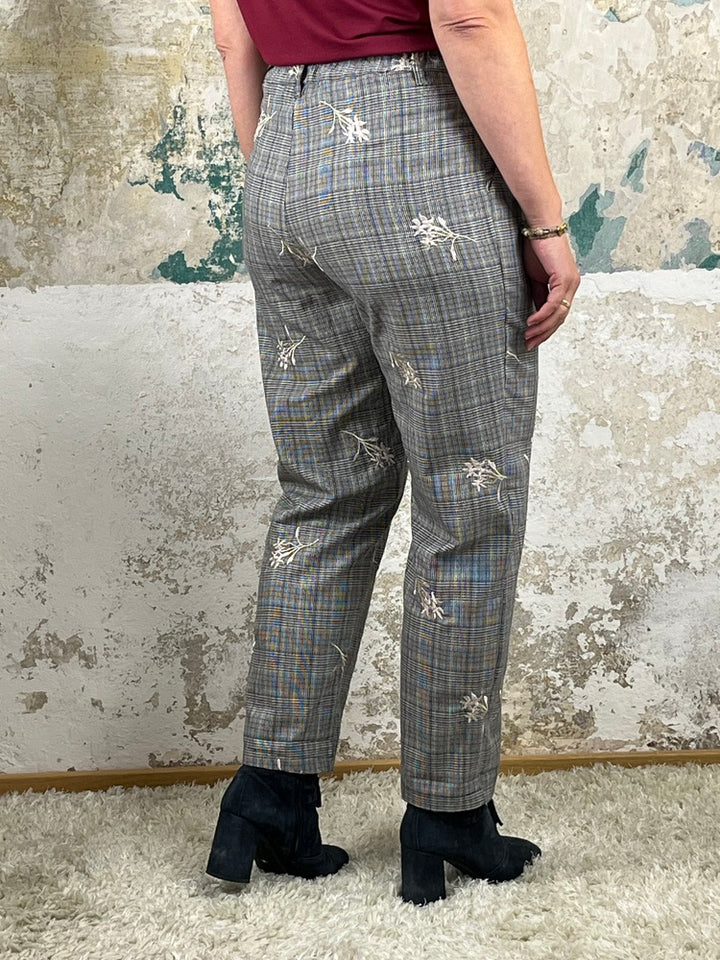 Karo-Hose bestickt von Bella Vita - Mode &amp; Lifestyle