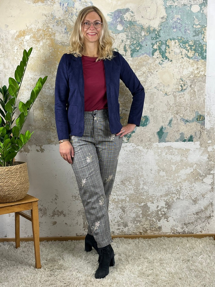 Karo-Hose bestickt von Bella Vita - Mode &amp; Lifestyle
