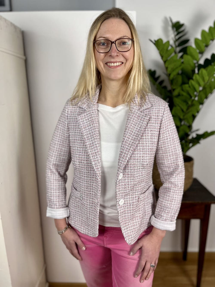 Karoblazer mit Glanzgarn von Bella Vita - Mode &amp; Lifestyle