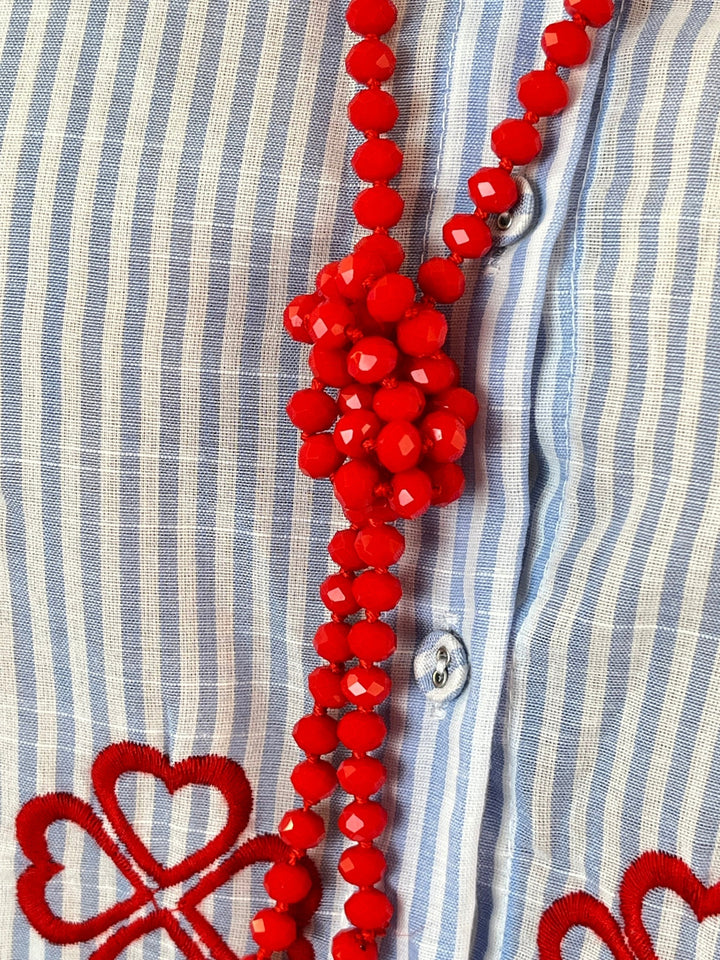 Kette aus Glassteinen, rot von Bella Vita - Mode &amp; Lifestyle