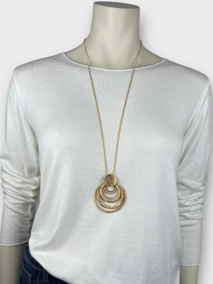 Kette mit Anhänger rund, goldfarben von Bella Vita - Mode &amp; Lifestyle