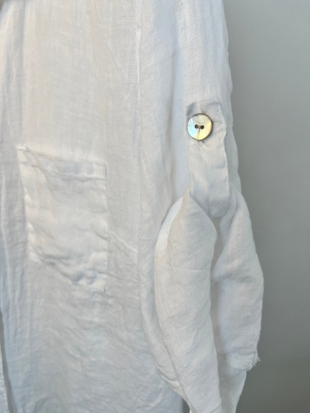 Knotenbluse aus Leinen, weiß von Bella Vita - Mode &amp; Lifestyle