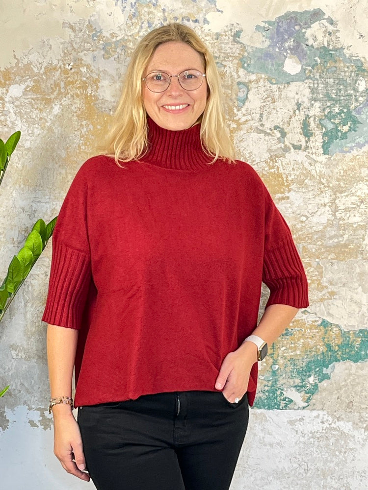 Kurzarm-Pullover mit Stehkragen von Bella Vita - Mode &amp; Lifestyle