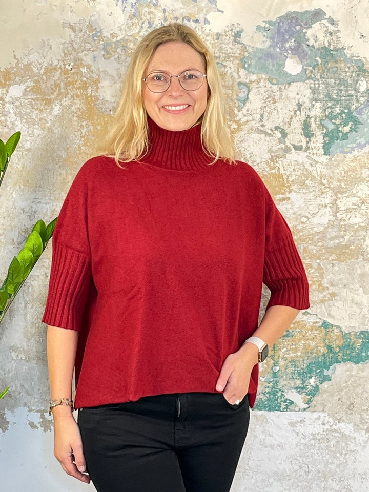 Kurzarm-Pullover mit Stehkragen von Bella Vita - Mode &amp; Lifestyle