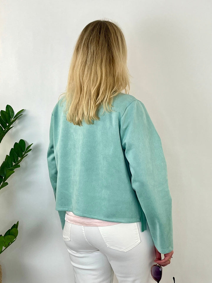 Kurzblazer mit Fransen, mint von Bella Vita - Mode &amp; Lifestyle