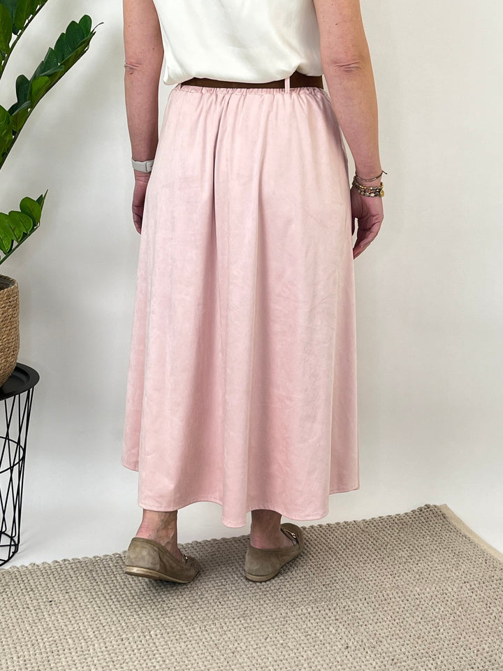Lederimitat-Rock mit Ziergürtel, rosa von Bella Vita - Mode &amp; Lifestyle