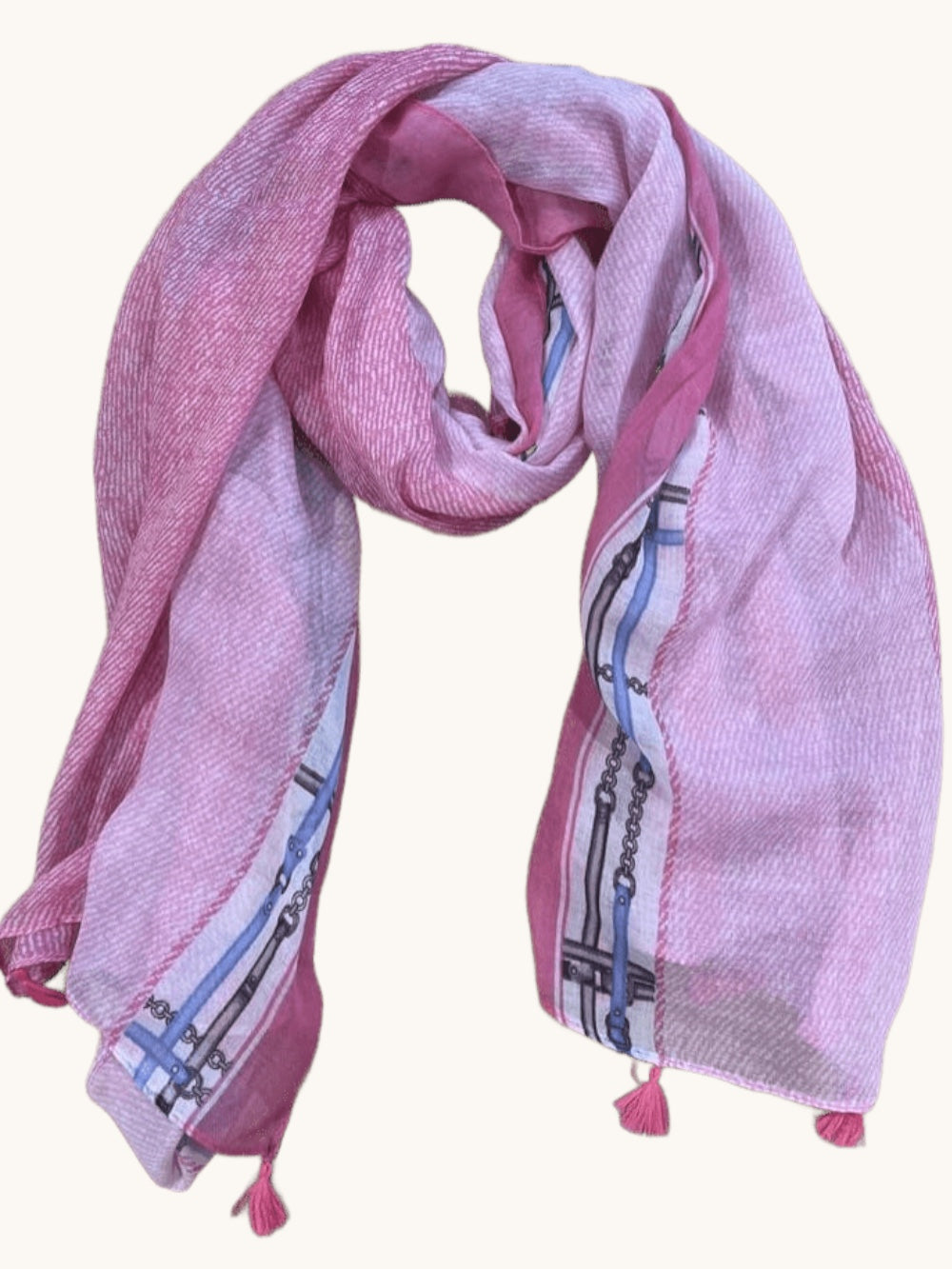Leichter Schal aus Viskose mit Zierbommeln von Bella Vita - Mode & Lifestyle