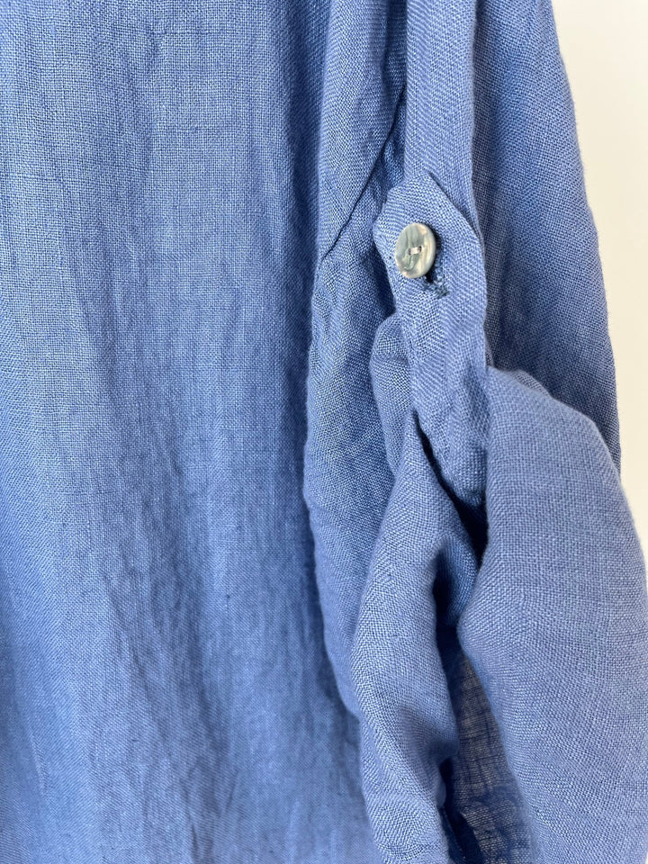 Leinen-Blusenjacke mit Tunnelzug, jeansblau von Bella Vita - Mode &amp; Lifestyle