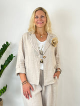 Leinenblazer "Easy Summer", beige von Bella Vita - Mode & Lifestyle