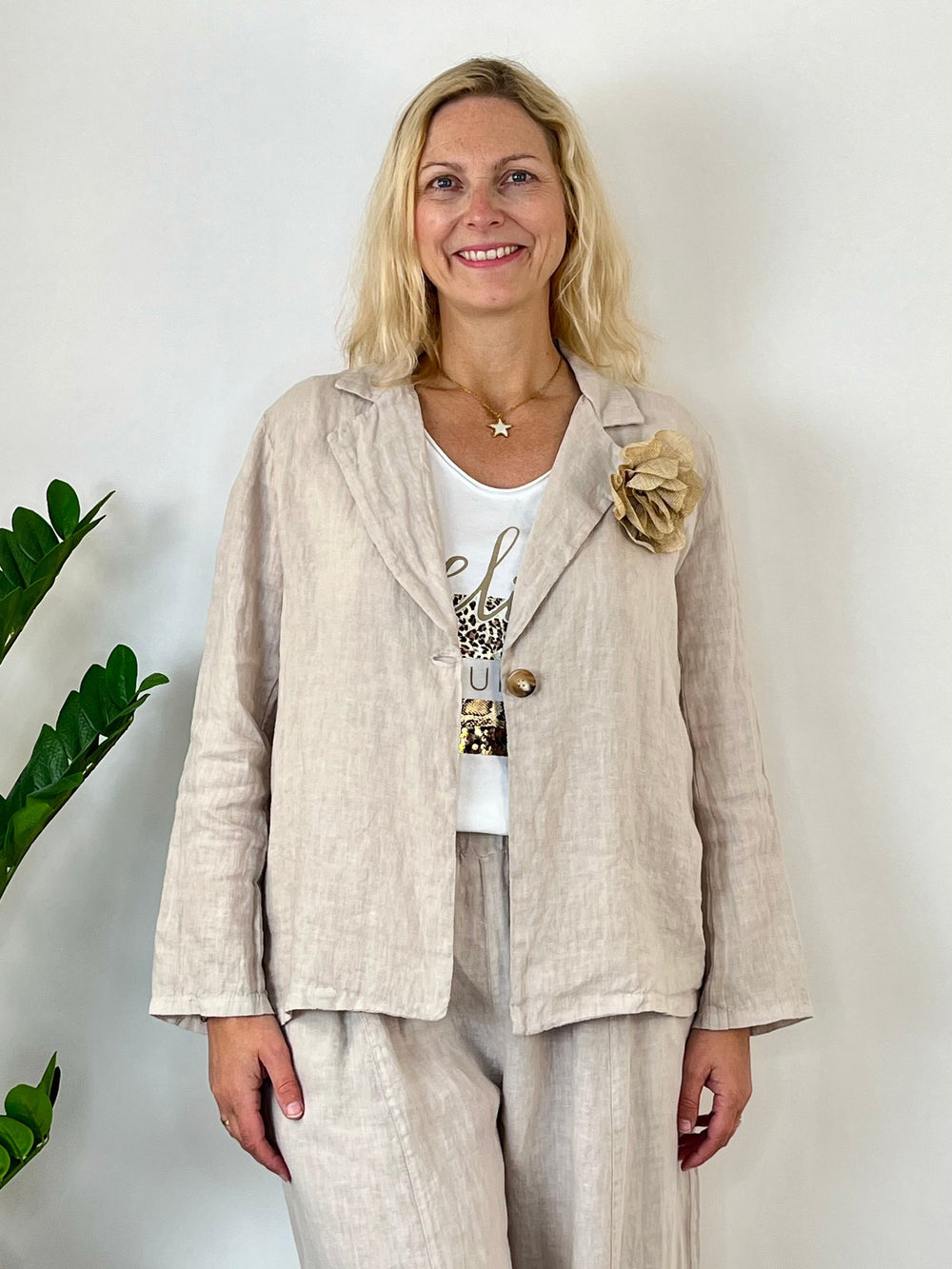 Leinenblazer "Easy Summer", beige von Bella Vita - Mode & Lifestyle