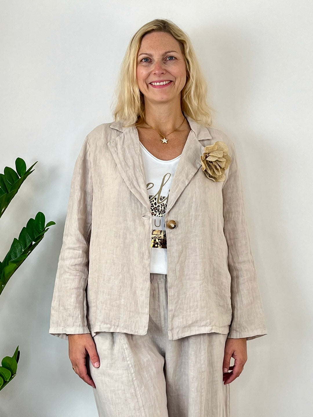 Leinenblazer "Easy Summer", beige von Bella Vita - Mode &amp; Lifestyle