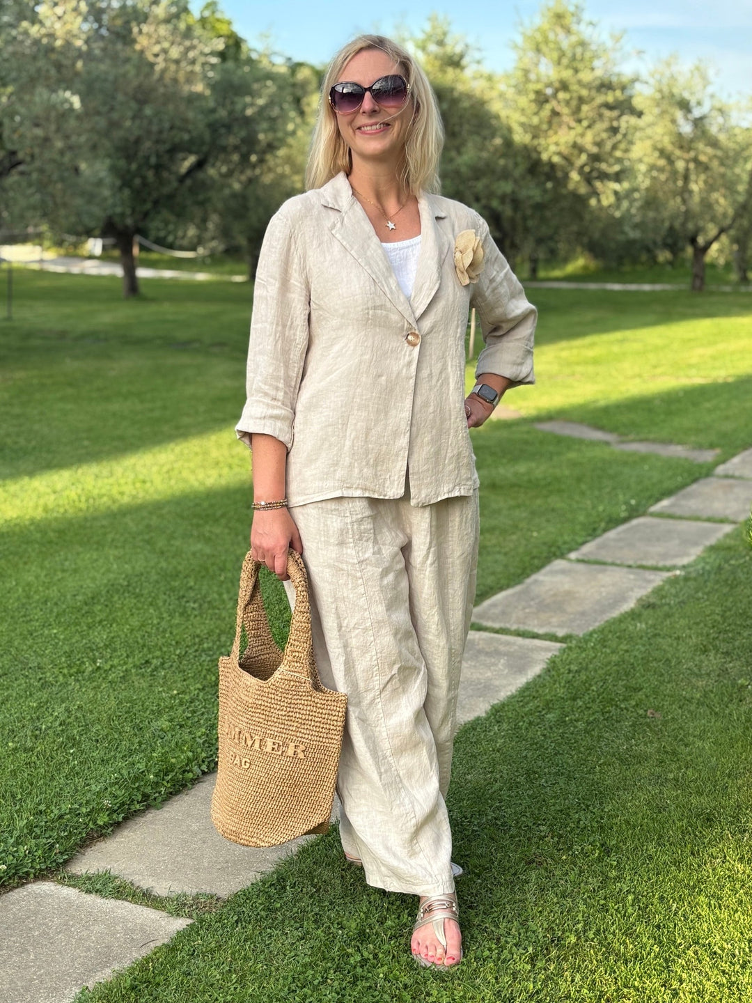 Leinenblazer "Easy Summer", beige von Bella Vita - Mode &amp; Lifestyle