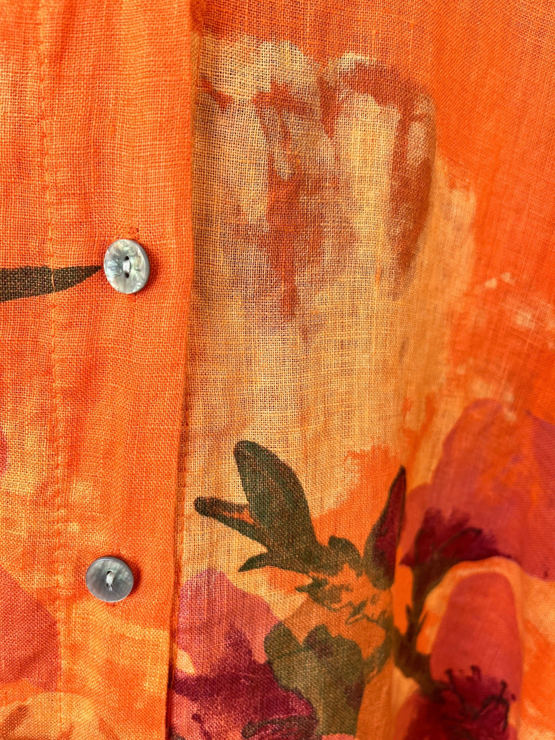 Leinenbluse "Floral Summer", orange von Bella Vita - Mode &amp; Lifestyle