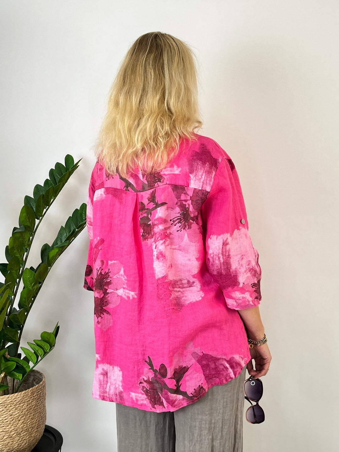 Leinenbluse "Floral Summer", pink von Bella Vita - Mode &amp; Lifestyle