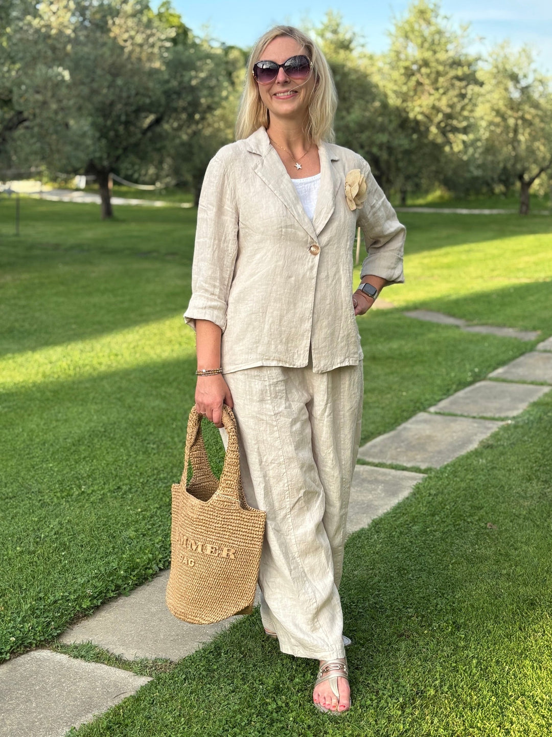 Leinenhose "Easy Summer", beige von Bella Vita - Mode &amp; Lifestyle