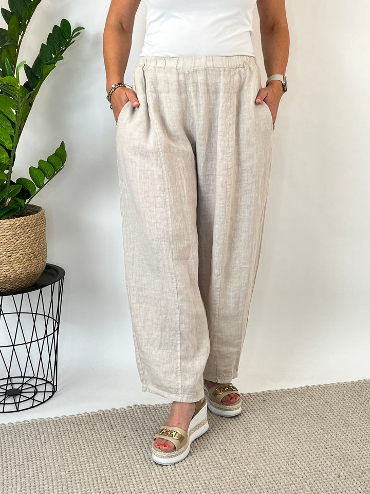 Leinenhose "Easy Summer", beige von Bella Vita - Mode &amp; Lifestyle