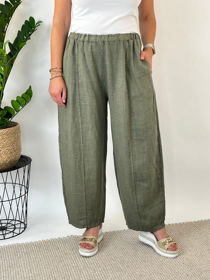 Leinenhose "Easy Summer", khaki von Bella Vita - Mode &amp; Lifestyle