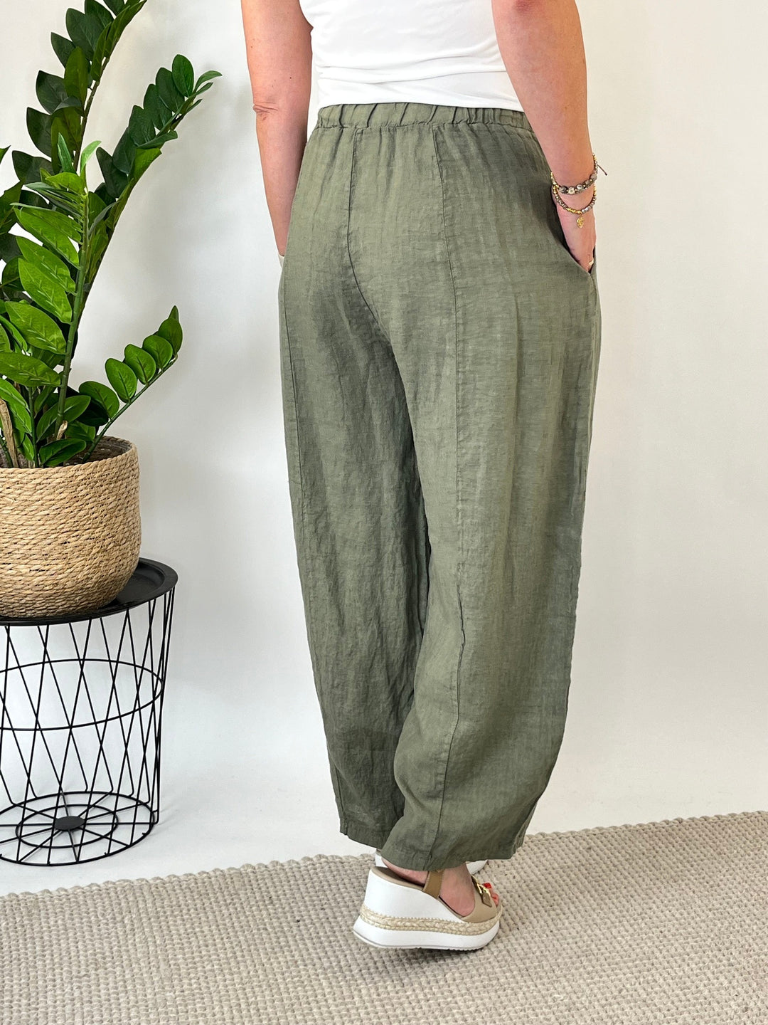 Leinenhose "Easy Summer", khaki von Bella Vita - Mode &amp; Lifestyle