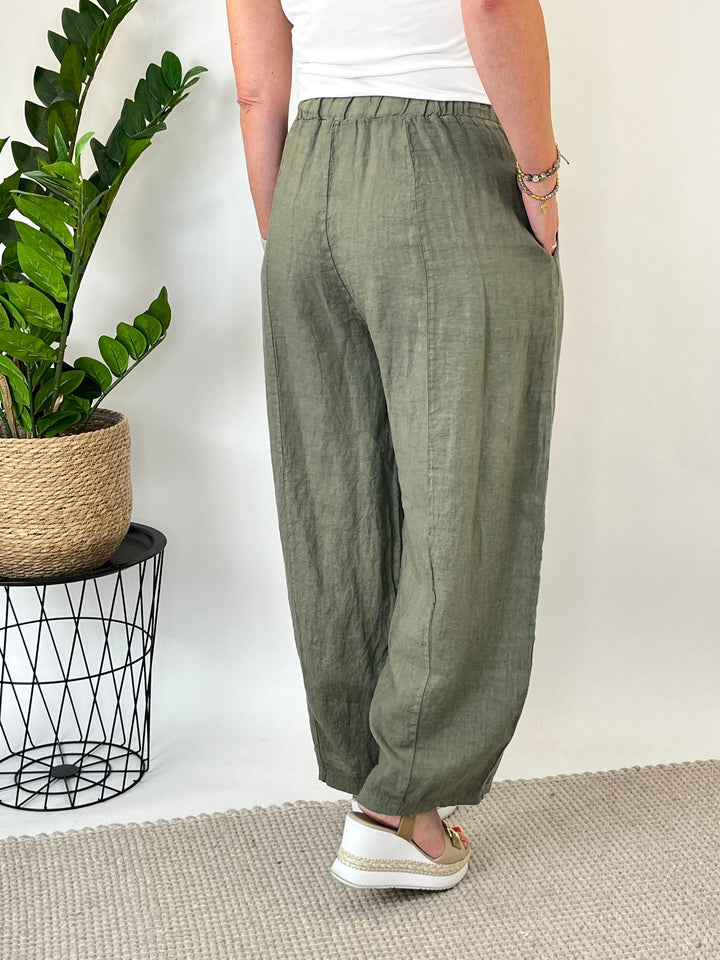 Leinenhose "Easy Summer", khaki von Bella Vita - Mode &amp; Lifestyle