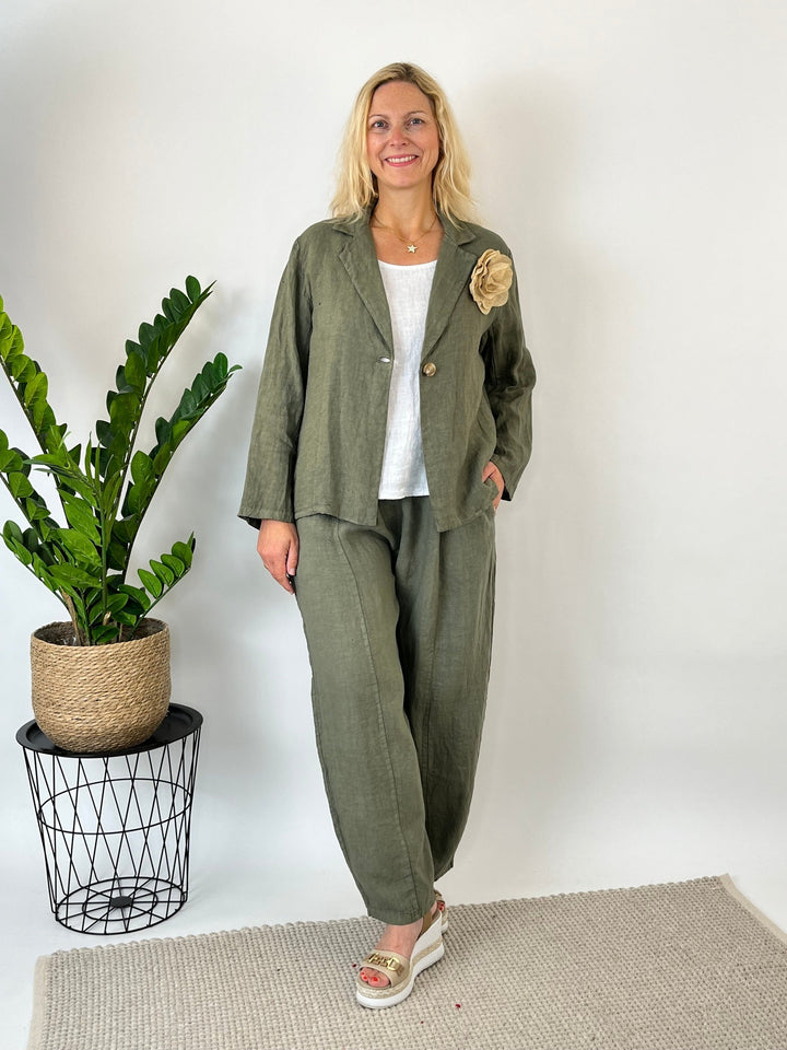 Leinenhose "Easy Summer", khaki von Bella Vita - Mode &amp; Lifestyle