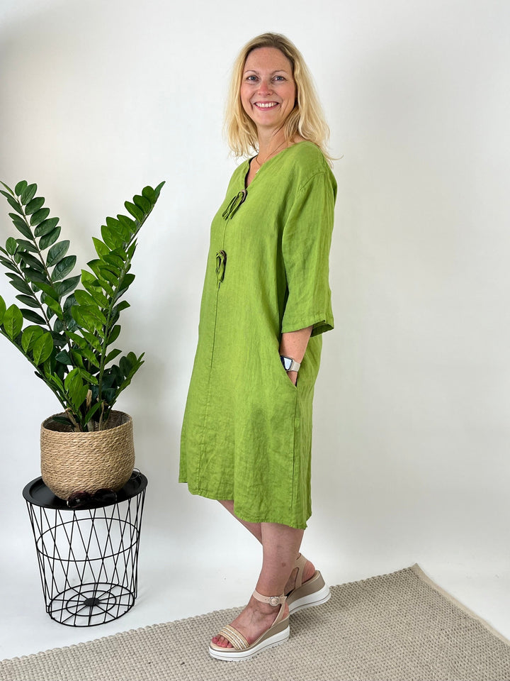 Leinenkleid "Natural Chic", grün von Bella Vita - Mode &amp; Lifestyle