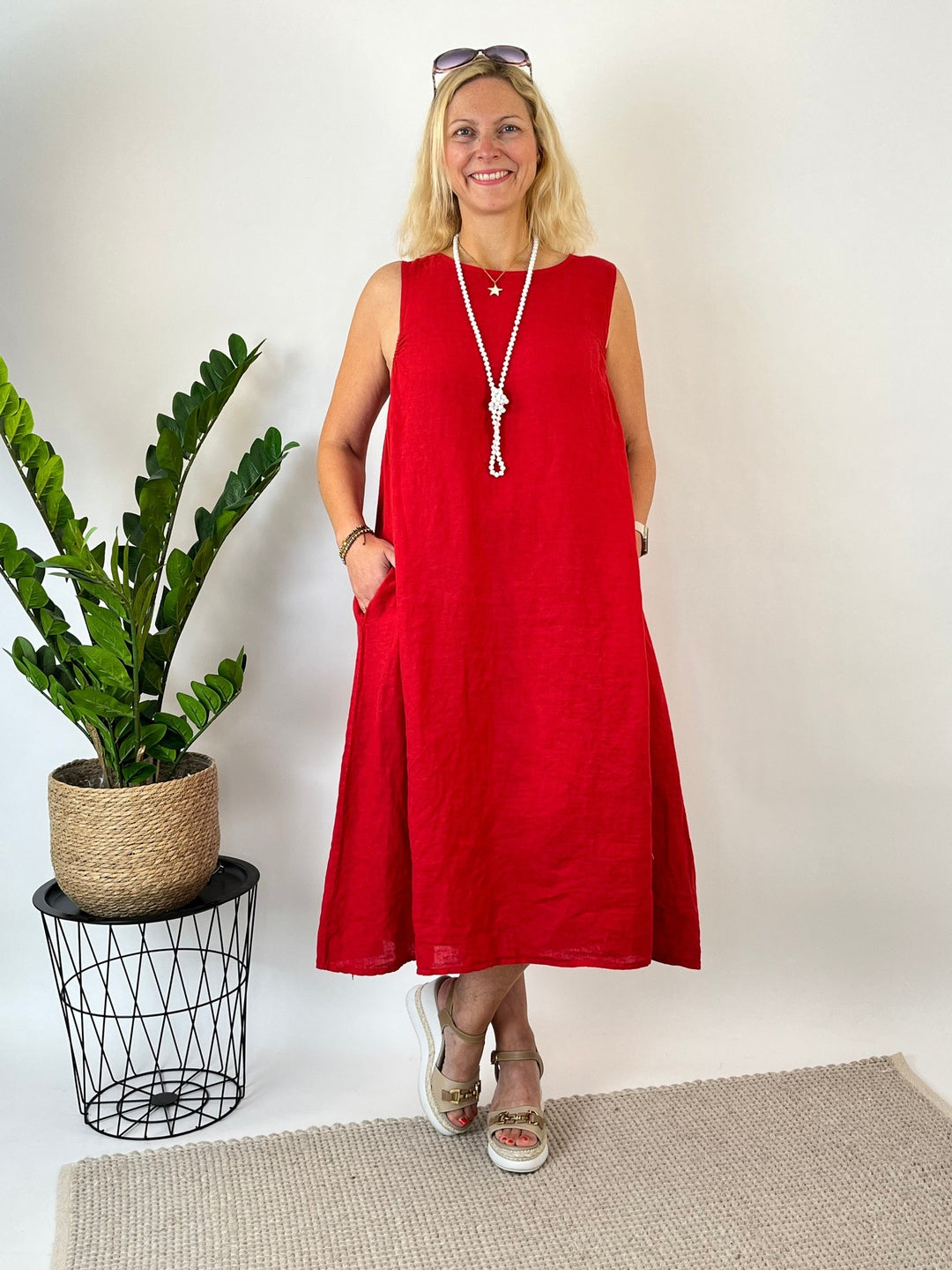 Leinenkleid "Pure Summer", rot von Bella Vita - Mode &amp; Lifestyle