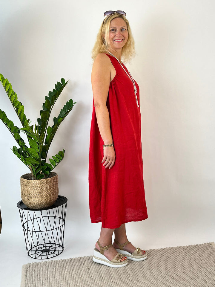 Leinenkleid "Pure Summer", rot von Bella Vita - Mode &amp; Lifestyle