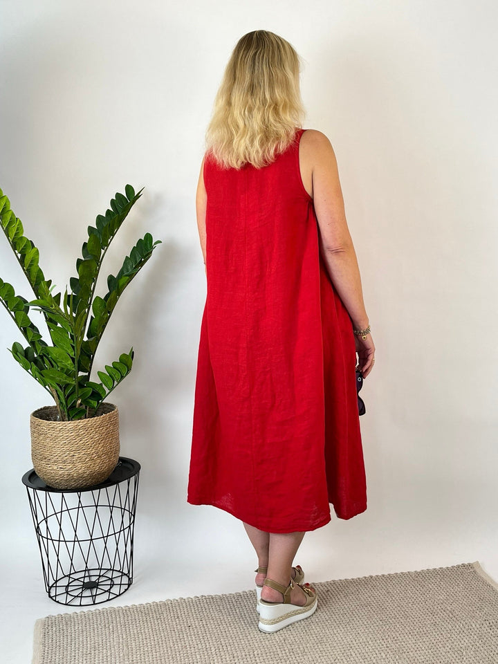 Leinenkleid "Pure Summer", rot von Bella Vita - Mode &amp; Lifestyle