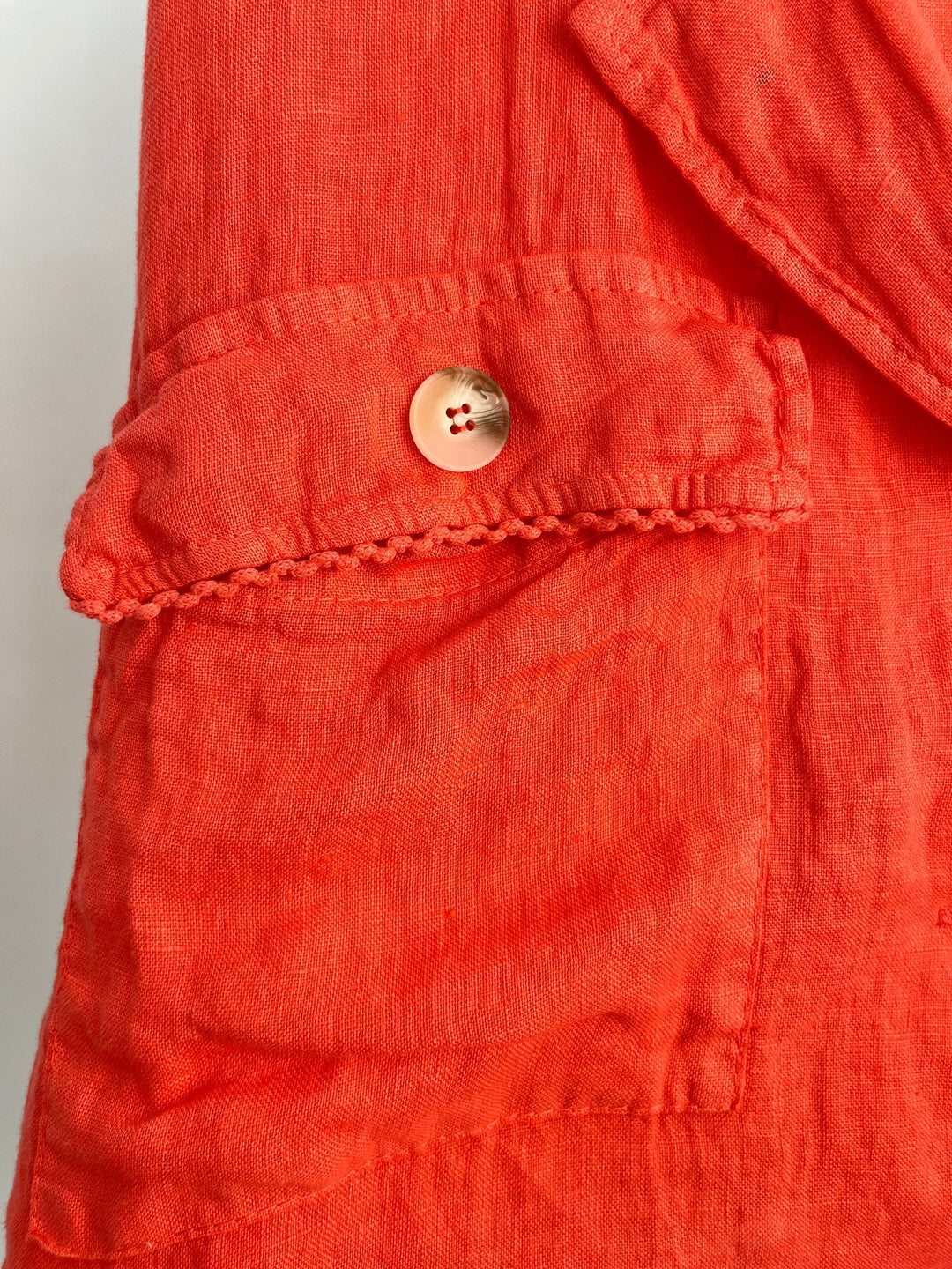 Leinenkurzbluse mit Reverskragen, koralle von Bella Vita - Mode &amp; Lifestyle