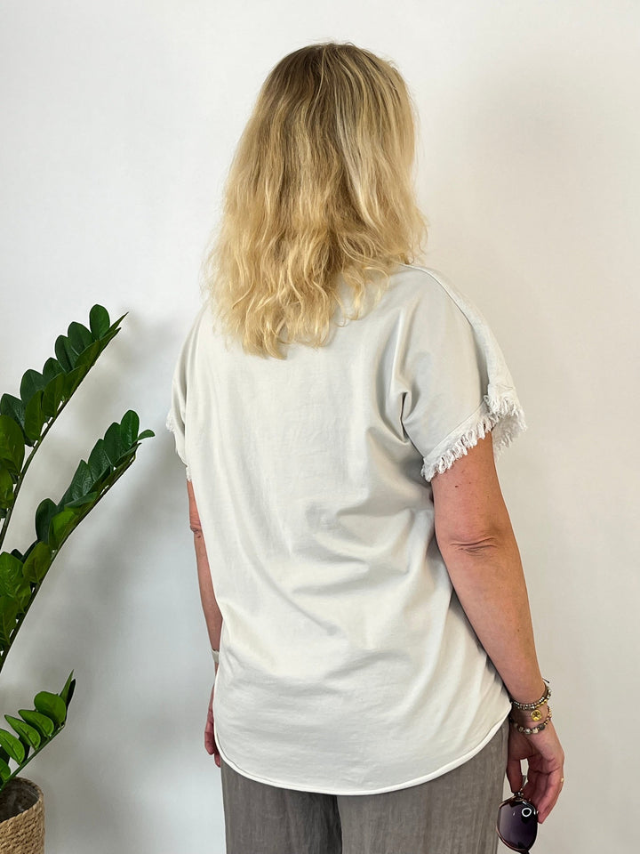 Leinenshirt "Golden Heart", beige von Bella Vita - Mode &amp; Lifestyle