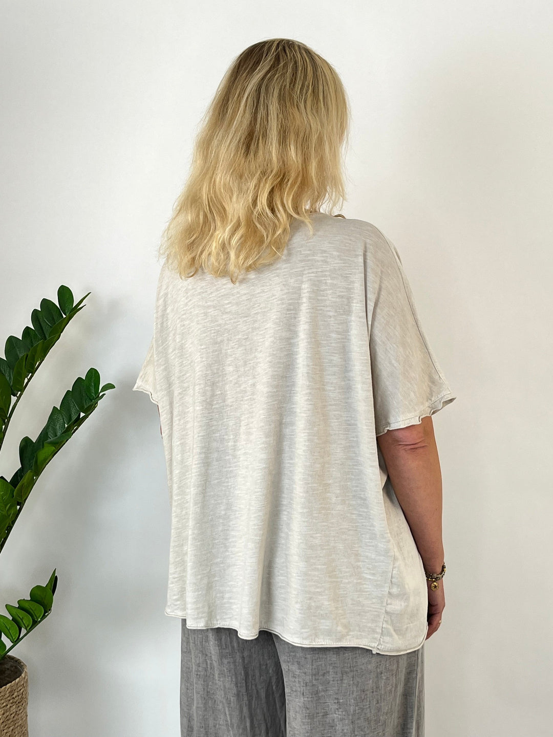 Leinenshirt im Materialmix, beige von Bella Vita - Mode &amp; Lifestyle