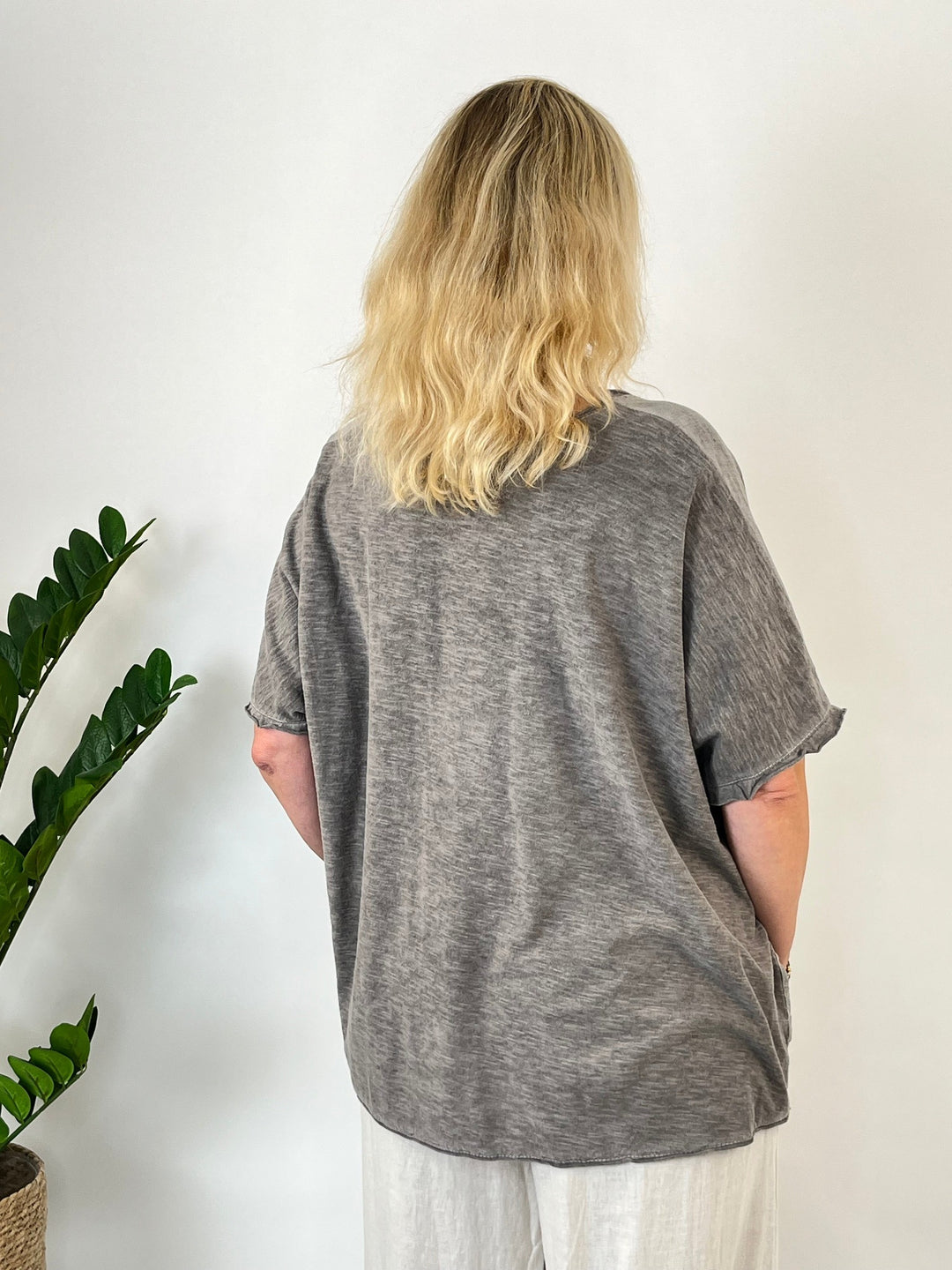Leinenshirt im Materialmix, taupe von Bella Vita - Mode &amp; Lifestyle