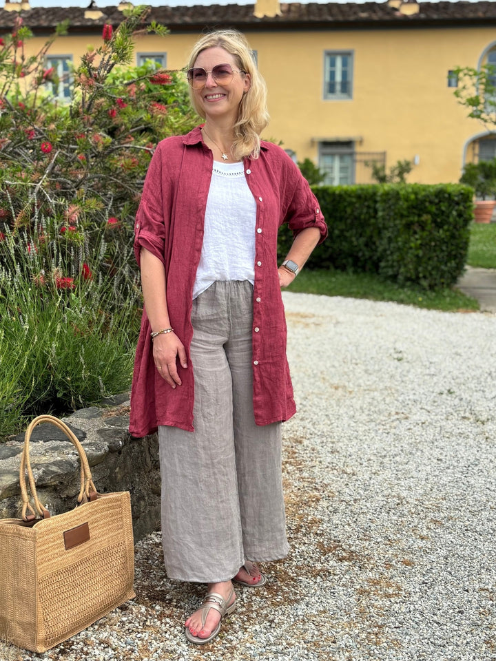 Leinentop mit Crochet-Bordüre, weiß von Bella Vita - Mode &amp; Lifestyle