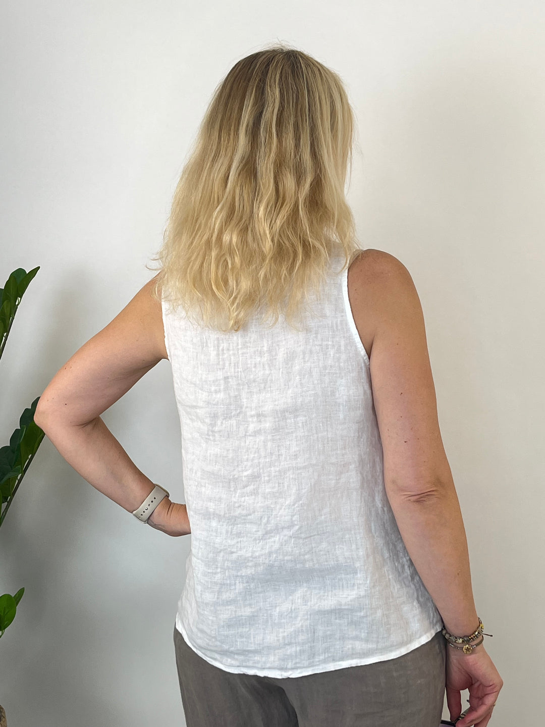 Leinentop mit weitem Kragen, weiß von Bella Vita - Mode &amp; Lifestyle