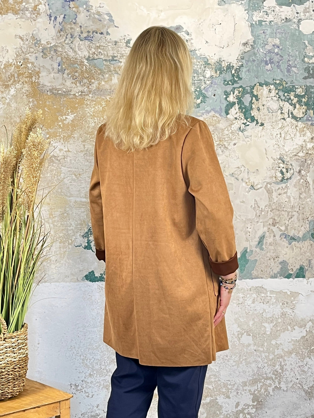 Longblazer Veloursimitat, cognac von Bella Vita - Mode &amp; Lifestyle